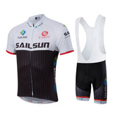 Men MTB Cycling Clothing bike Jersey Top or Bike Bib Shorts Black White Male Sports Pro team ropa Bicycle wear Top
