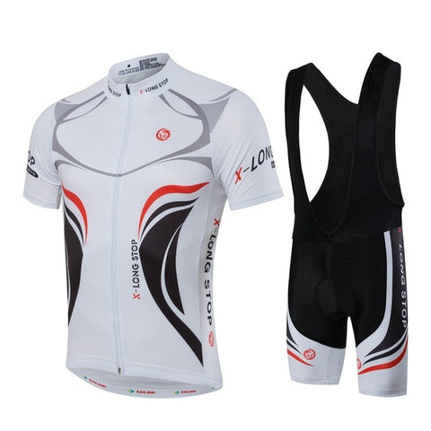 HOT Men MTB Cycling Clothing Summer bike Jersey Bib ShortsWhite Male Outdoor Sports Pro team ropa Bicycle Top Maillot Ciclismo