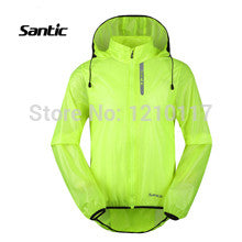 Santic Apple Green Light Cycling Raincoat WindProof Jacket Men waterproof Outdoor MTB Cycling Jersey Cycling Jacket