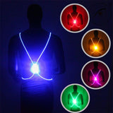 Running Cycling Reflective Strap LED Fiber Light Safety Vest Jacket Night Sports High Visibility Vests