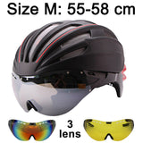 Double Layers In-mold Cycling Helmet With Glasses Goggles Bicycle Helmet 280g Casco Ciclismo Bike Helmet 28 Air Vents