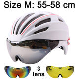 Double Layers In-mold Cycling Helmet With Glasses Goggles Bicycle Helmet 280g Casco Ciclismo Bike Helmet 28 Air Vents