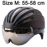 280g Goggles Cycling Helmet Insect Net Bicycle Helmet With Lens Double Layers In-mold Bike Helmet 28 Vents Casco Ciclismo