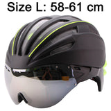 280g Goggles Cycling Helmet Insect Net Bicycle Helmet With Lens Double Layers In-mold Bike Helmet 28 Vents Casco Ciclismo