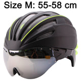 Goggles Cycling Helmet Casco Ciclismo Bicycle Helmet Ultralight In-mold Bike Helmet Road Mountain Helmet With Lens 55-61CM
