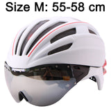 Goggles Cycling Helmet Casco Ciclismo Bicycle Helmet Ultralight In-mold Bike Helmet Road Mountain Helmet With Lens 55-61CM