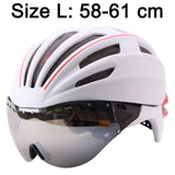 Goggles Cycling Helmet Casco Ciclismo Bicycle Helmet Ultralight In-mold Bike Helmet Road Mountain Helmet With Lens 55-61CM