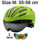 Goggles Cycling Helmet Casco Ciclismo Bicycle Helmet Ultralight In-mold Bike Helmet Road Mountain Helmet With Lens 55-61CM