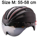 Goggles Cycling Helmet Casco Ciclismo Bicycle Helmet Ultralight In-mold Bike Helmet Road Mountain Helmet With Lens 55-61CM