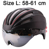Goggles Cycling Helmet Casco Ciclismo Bicycle Helmet Ultralight In-mold Bike Helmet Road Mountain Helmet With Lens 55-61CM
