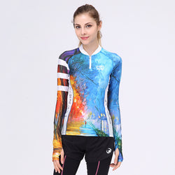 Mountainpeak New Design Spring Summer Sport Jacket Partial Zipper Running Cycling Jersey Outdoor Long Sleeve T-shirt