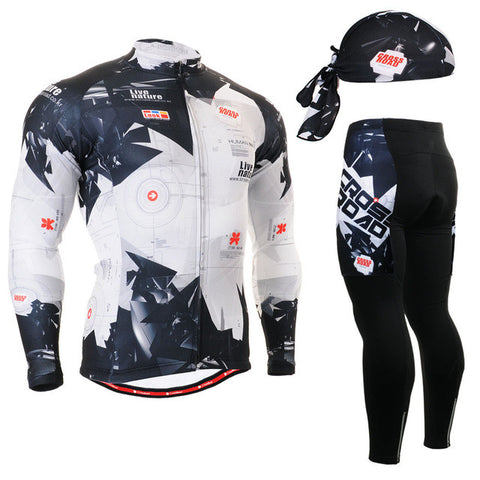 Life on Track Men's Race Anti-Sweat Long Sleeve Cycling Jersey Jacket 3D Padded Pants Sets Breathable  Bike Bicycle Suits