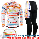 Life on Track Men's Race Anti-Sweat Long Sleeve Cycling Jersey Jacket 3D Padded Pants Sets Breathable  Bike Bicycle Suits