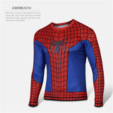 Spiderman cycling jersey Men spring running sport T shirt bike bicycle wear long sleeves