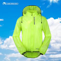 Santic Apple Green Light Cycling Raincoat WindProof Jacket Men waterproof Outdoor MTB Cycling Jersey Cycling Jacket