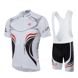 Men Bike Jersey Bib Shorts Black White MTB Team Cycling Jersey Top Summer Pro Bicycle Clothing  Bike Shirt