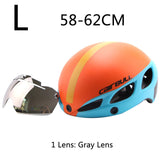 Magnetic Goggle Cycling Helmet Casco Ciclismo Ultralight In-mold Bike Bicycle Helmet With Glasses Road Mountain Helmet 54-62CM