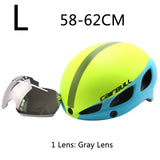 Magnetic Goggle Cycling Helmet Casco Ciclismo Ultralight In-mold Bike Bicycle Helmet With Glasses Road Mountain Helmet 54-62CM