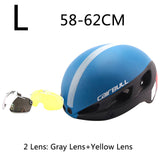 Magnetic Goggle Cycling Helmet Casco Ciclismo Ultralight In-mold Bike Bicycle Helmet With Glasses Road Mountain Helmet 54-62CM
