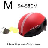 Magnetic Goggle Cycling Helmet Casco Ciclismo Ultralight In-mold Bike Bicycle Helmet With Glasses Road Mountain Helmet 54-62CM