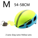 Magnetic Goggle Cycling Helmet Casco Ciclismo Ultralight In-mold Bike Bicycle Helmet With Glasses Road Mountain Helmet 54-62CM