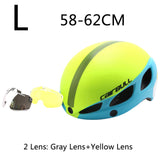 Magnetic Goggle Cycling Helmet Casco Ciclismo Ultralight In-mold Bike Bicycle Helmet With Glasses Road Mountain Helmet 54-62CM