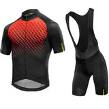 cycling kit mavic short sleeve Jersey and bib shorts sets Summer Breathable road bike riding clothes ropa Ciclismo