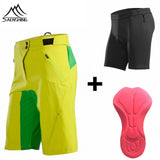 Shorts + Cycling Underwear Men Breathable Bicycle Downhill Mtb Mountain Bike Shorts 3D Gel Padded Cycle Bermuda