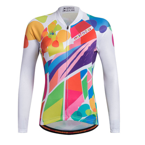 Reflective Lady Colorful Long Sleeve Cycling Jerseys Women Bike Jacket Cycle Shirts MTB Wear