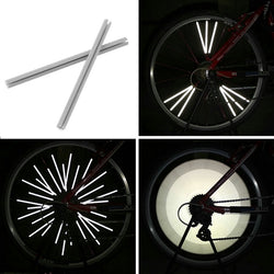 12pcs Reflective Mount Clip Tube Warning Strip Bicycle