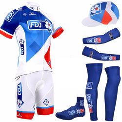 bike wear cycling full short set sportswear men women cycling complete jersey with hat sleeves leg warmer shoes cover
