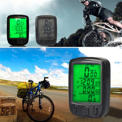 Waterproof LCD Display Cycling Bike Bicycle Computer Odometer Speedometer with Green Backlight