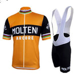 MOLTENI Ropa Ciclismo RETRO Cycling Clothing blue gel padded Summer Short Sleeves Hombre Cycling Jersey Bicicleta Bike