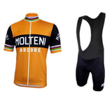 MOLTENI Ropa Ciclismo RETRO Cycling Clothing blue gel padded Summer Short Sleeves Hombre Cycling Jersey Bicicleta Bike