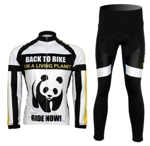 Cycling Bike Bicycle Clothing Men Sportwear Long Sleeve Jersey Quick drying Jacket+ (Bib) Shorts Suit
