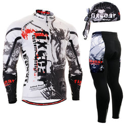 Life on Track Men's Race Anti-Sweat Long Sleeve Cycling Jersey Jacket 3D Padded Pants Sets Breathable  Bike Bicycle Suits