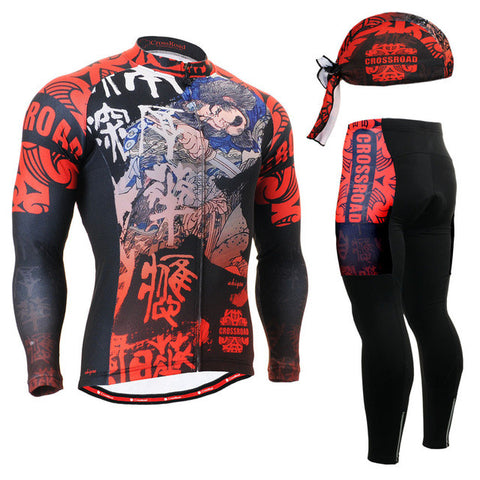 Life on Track  men Cycling Jersey Set Long Sleeve Jacket Pants Breathable 3D Gel Clothing MTB Road Bike Bicycle Cycling Jersey