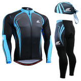 Life on Track  men Cycling Jersey Set Long Sleeve Jacket Pants Breathable 3D Gel Clothing MTB Road Bike Bicycle Cycling Jersey