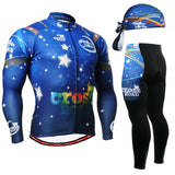 Quality men's Cycling Suits Long sleeve Jersey & Pants blue bike clothing jacket clothes wear motocross blue