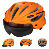 Cycling Helmet With Lens Ultralight Bike Helmet In-mold Magnetic Goggles Bicycle Helmet 17 Air Vents Casco Ciclismo