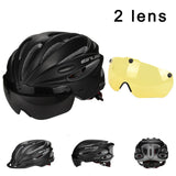Cycling Helmet With Lens Ultralight Bike Helmet In-mold Magnetic Goggles Bicycle Helmet 17 Air Vents Casco Ciclismo