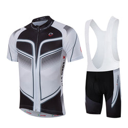 Men Bike Jersey Bib Shorts Black White Pro MTB Team Cycling Jersey Top Sportswear Bicycle Clothing for Summer